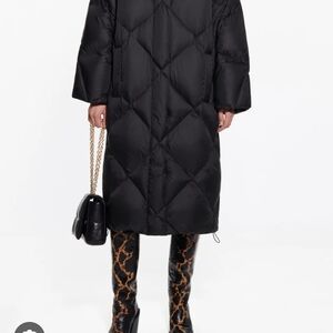 Stand Studio Anissa Oversized Quilted Down Long Coat Sz XL (42) NWT